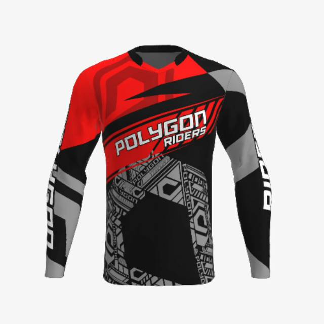 Jersey Sepeda polygon panjang Fullprint