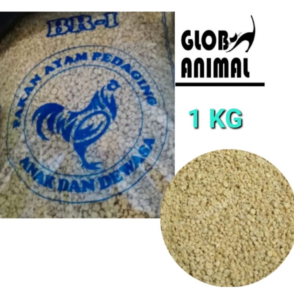 PAKAN AYAM PEDAGING POR PUR VOER BR1 1KG makanan anakan induk ayam