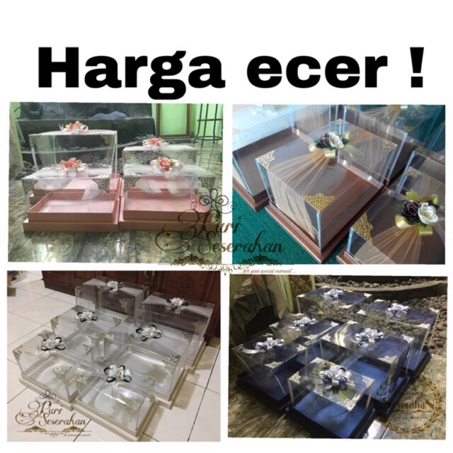 

Harga ECER/SATUAN Box Seserahan Model Tumpuk (sudah termasuk pita & bunga)