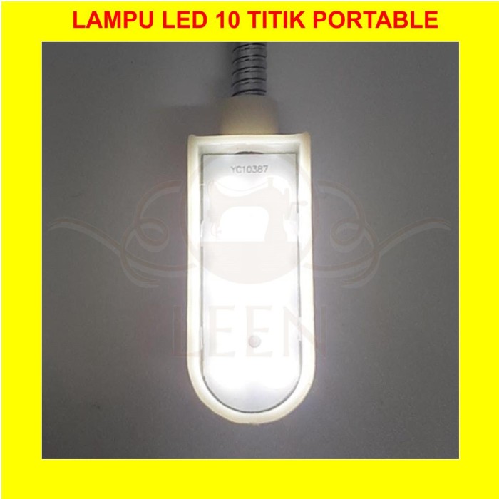 Lampu Portable LED Putih 10 titik (MAGNETIK) GRADE A Mesin Jahit LEEN - KS