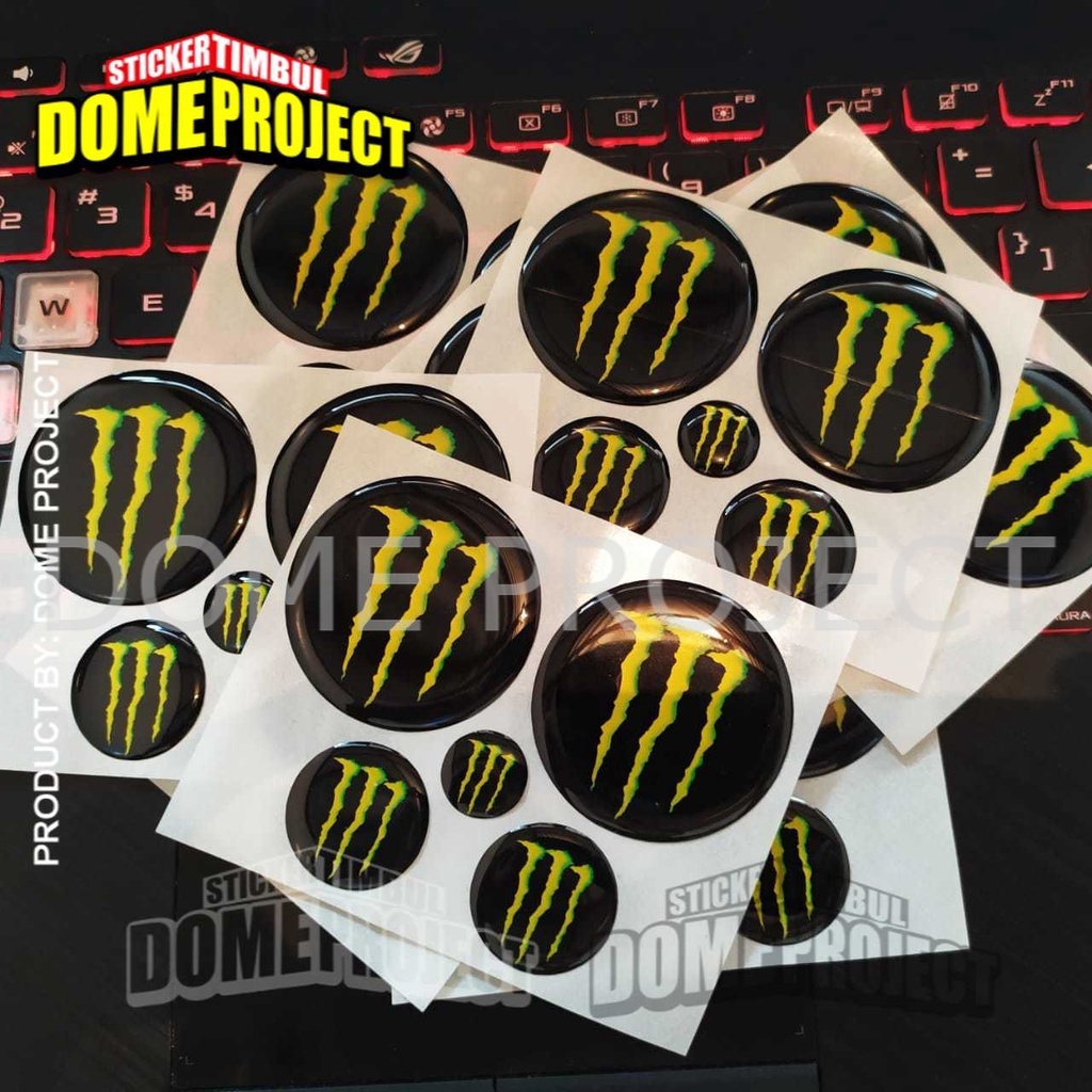 STIKER MOTOR TIMBUL EMBLEM LOGO MONSTER ENERGYY STICKER NMAX AEROX STIKER MOTOR NMAX 1 SET STIKER RESIN AESTHETIC