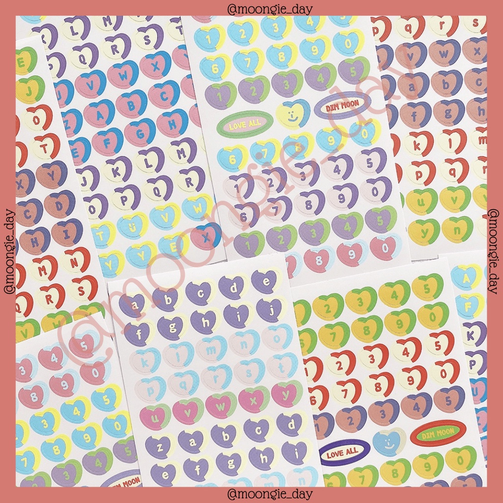

1 LEMBAR STIKER LOVE HURUF ANGKA NUMBER ALPHABETH STICKERS BULLET JURNAL DIY DIARY LUCU MURAH