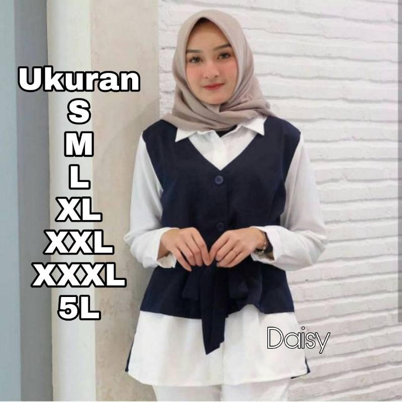 mn65t Daisy Blouse -  UKURAN S M L XL XXL XXXL 5L - ATASAN BLOUSE JUMBO BIG SIZE - BAJU KERJA KOREAN