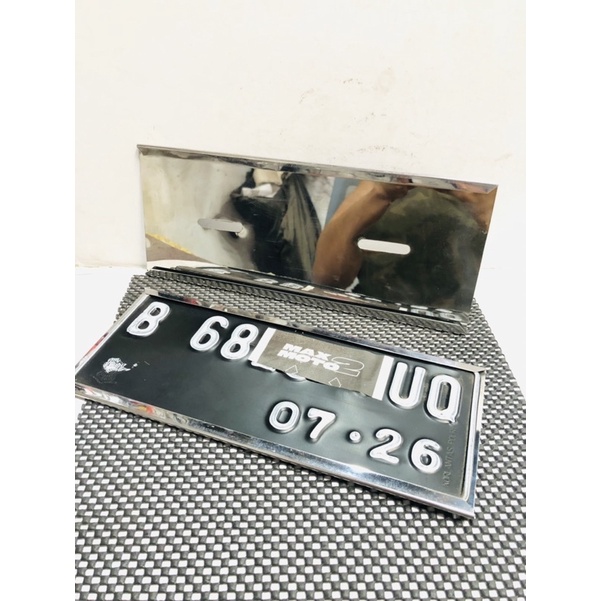 COVER PLAT NOMOR STAINLESS ANTIKARAT UNTUK SEMUA MOTOR