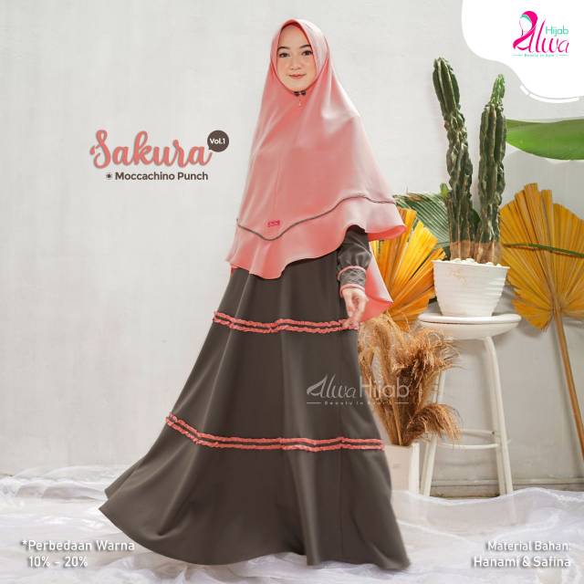 GAMIS SAKURA 1 SET KHIMAR II NON SET  || ALWA HIJAB