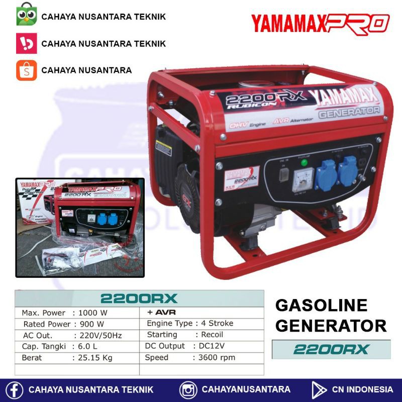Mesin Genset 4 Tak Yamamax 1000 Watt 2200RX