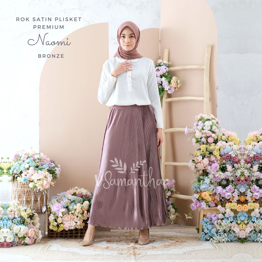 Rok Satin Plisket Premium Naomi