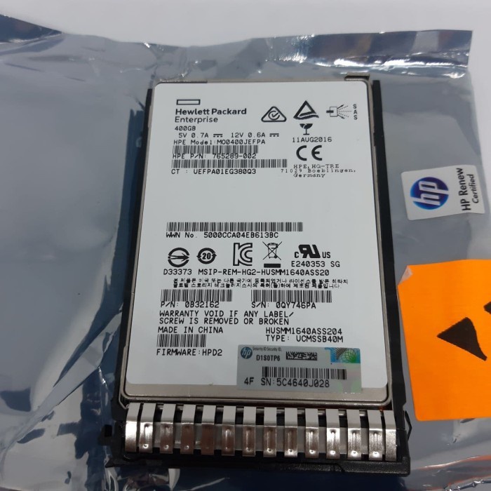 SSD 780432-001 HP G8 G9 400GB 12G ME WI 2.5 SAS