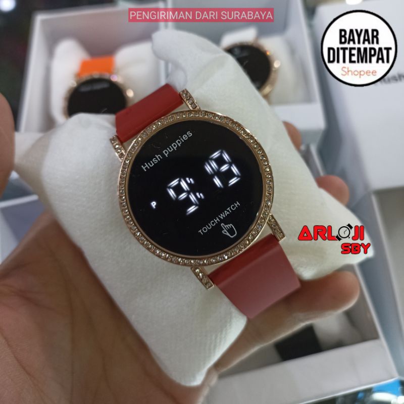 JAM TANGAN WANITA HUSH PUPPIES TOUCH HP 6110 SS LED TOUCH