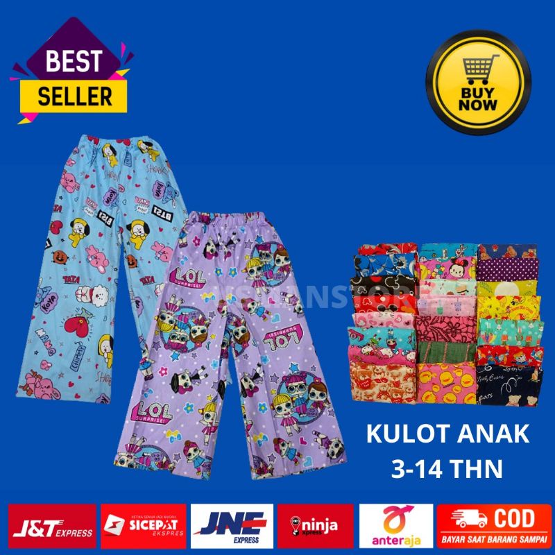 CELANA KULOT ANAK PEREMPUAN WANITA CEWEK MOTIF KARAKTER KEKINIAN MURAH
