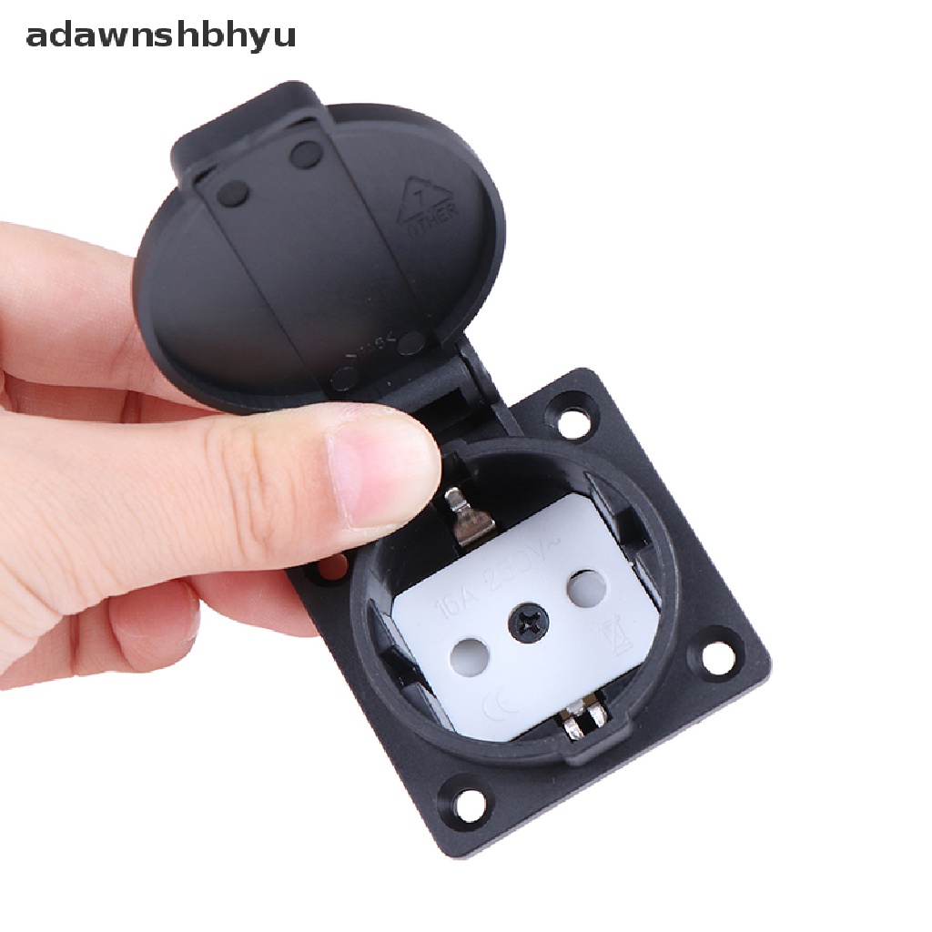 Adawnshbhyu Stop Kontak Tahan Air AC 250V Standar Jerman Colokan Tunggal Wall Socket