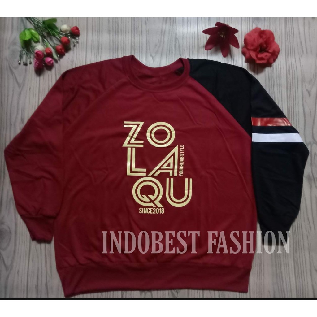 TERMURAH BIG SIZE ZLQ LENGAN PANJANG FASHION WANITA / SUPER JUMBO SWEATER BLOUSE