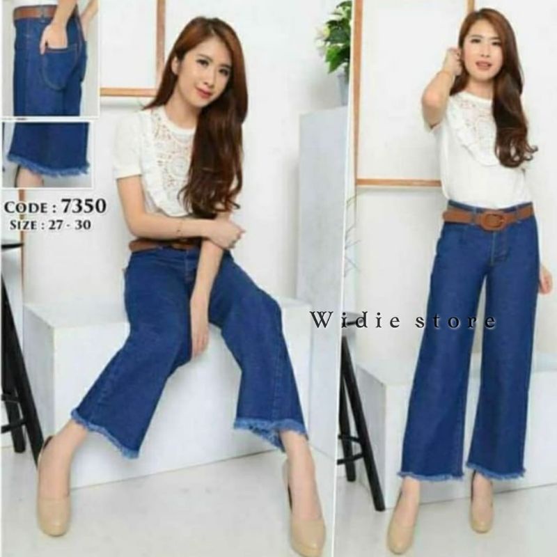 (COD) CELANA KULOT JEANS RAWIS WANITA PREMIUM WDS / HIGHWAIST KULOT JEANS RAWIS