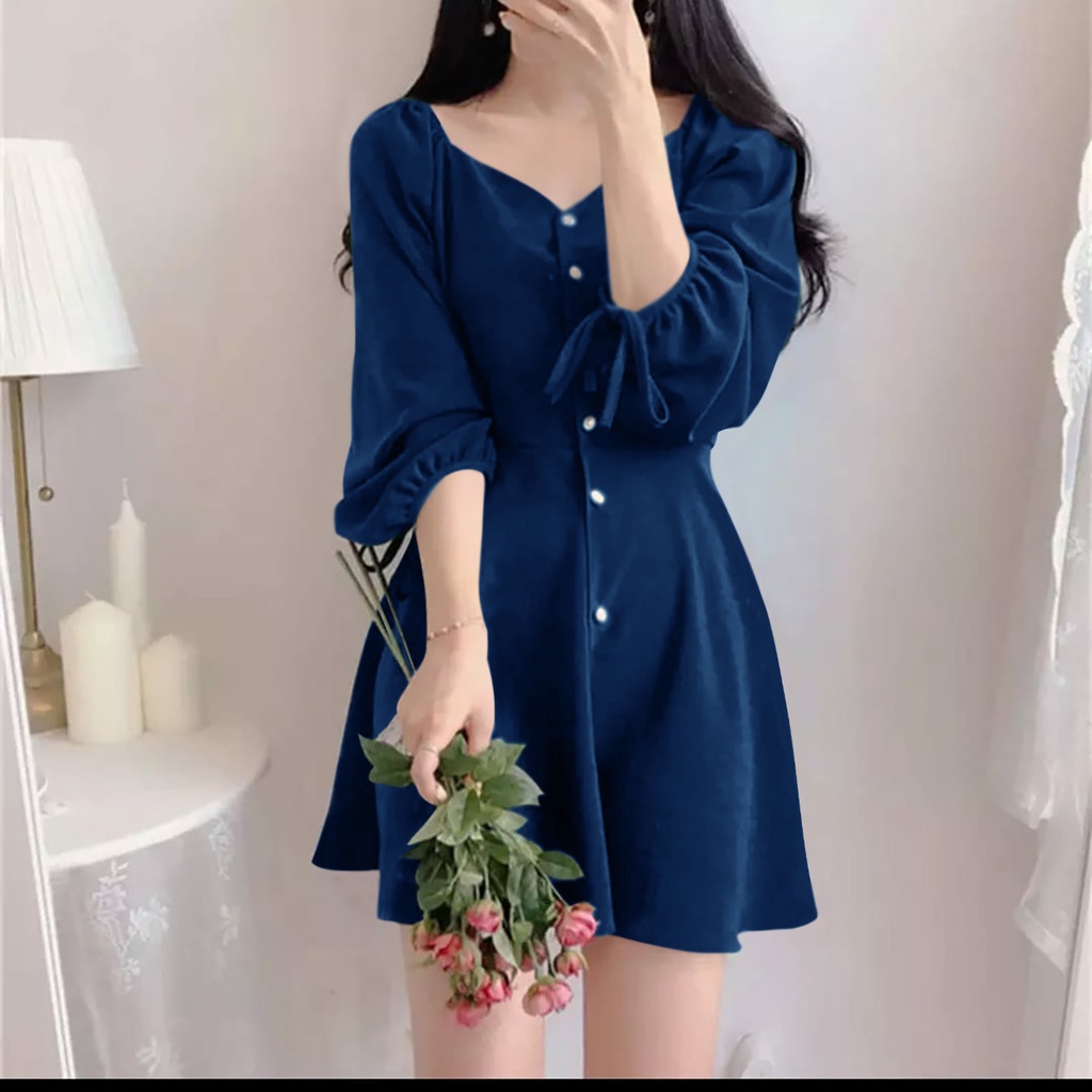 WSE390 - Dress Gwen Mosscrepe Premium UK Fit L To XL LD 100 CM PJ 80 CM  Dress Wanita Atasan Wanita Dress Sabrina Wanita Dress Wanita Cute Minidress Wanita PREMIUM QUALITY