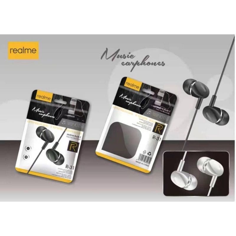 Headset REALME R-31 BASS Handsfree REALME MUSIC R31 BASS Music Earphone REALME R-31 BASS