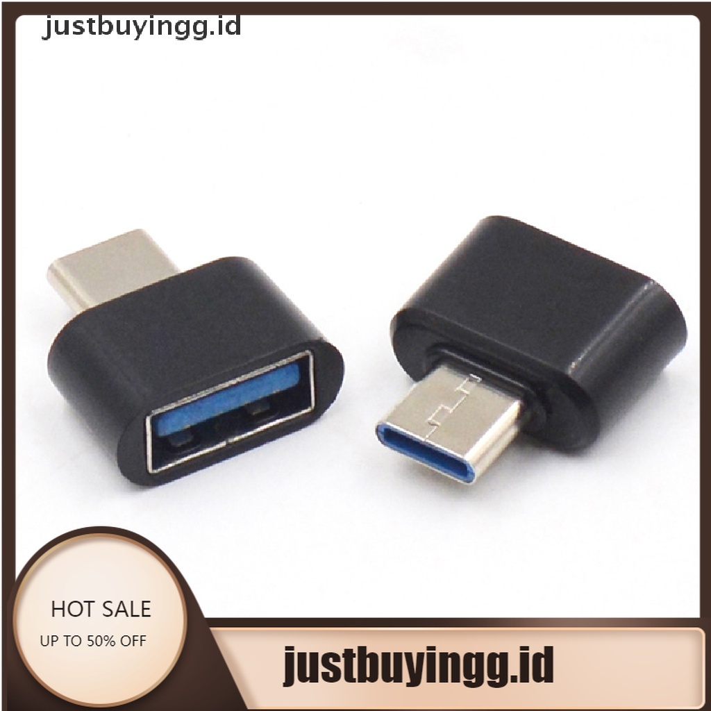 2pcs Adapter Konverter Data Otg Usb Tipe C Male Ke Usb 2.0 Female Untuk Ponsel