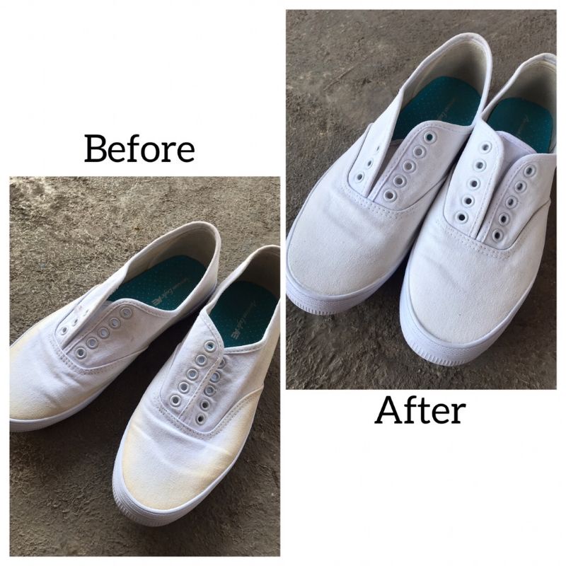 Cat sepatu khusus bahan kain warna Putih FREE KUAS 50ml