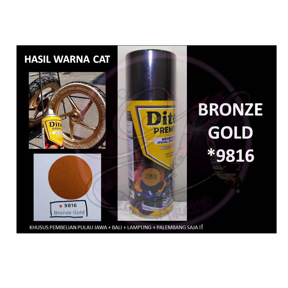 Cat Pilox Diton Premium 9816 Bronze Gold 400cc Emas Perunggu velg mesin Pylox Sepeda Motor Mobil