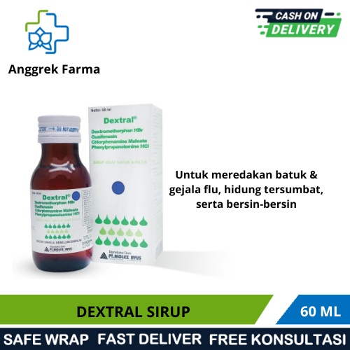 DEXTRAL SIRUP 60 ML/OBAT BATUK FLU DEWASA DAN ANAK/OBAT BATUK PILEK SYRUP/SEBELUM ATAU SESUDAH MAKAN