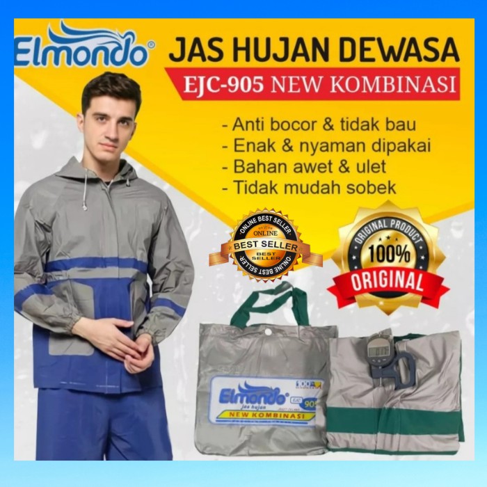 Jas Hujan Setelan Baju Celana Elmondo 905 - Raincoat Mantel Hujan New Kombinasi Elmondo 905