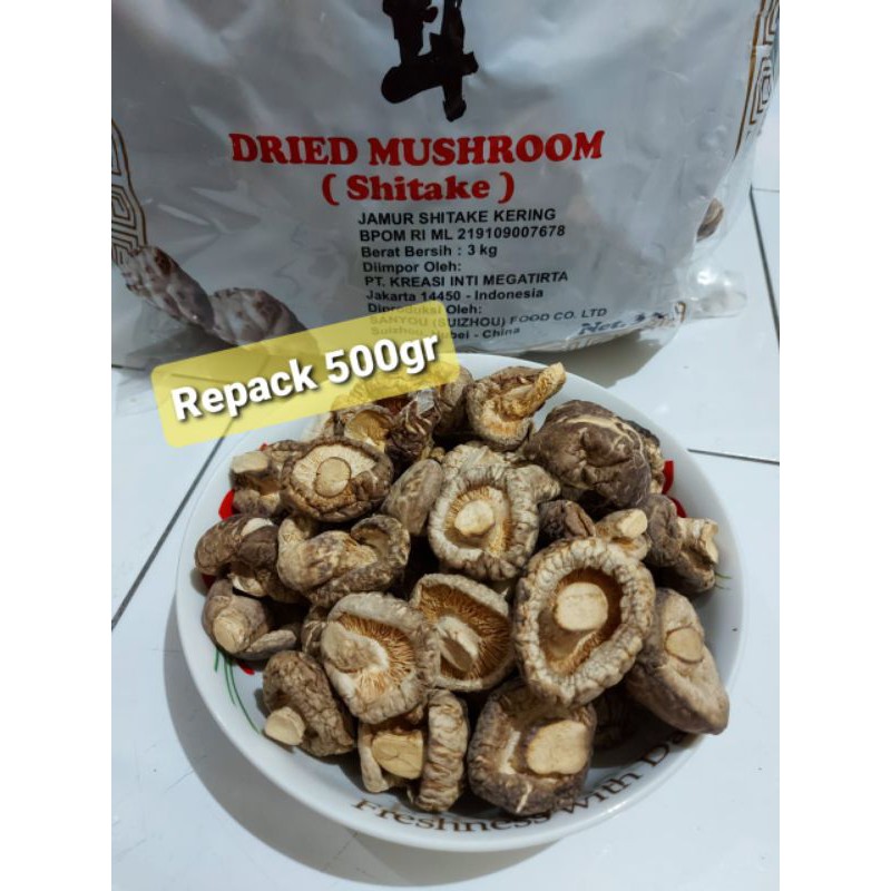 

Jamur Hioko Shitake kering Repack 500gr