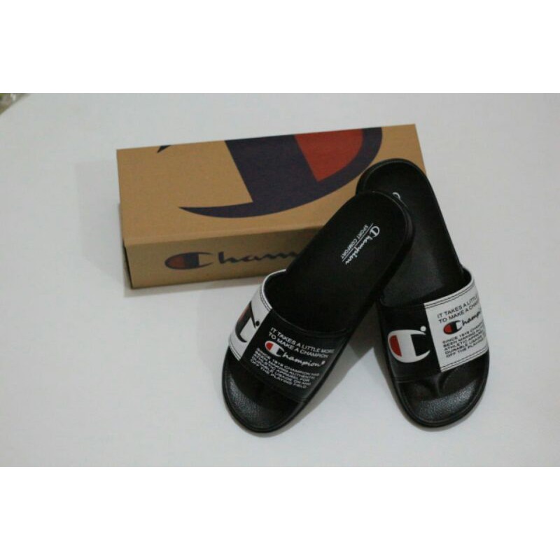 Sendal Slide Champion Black Original