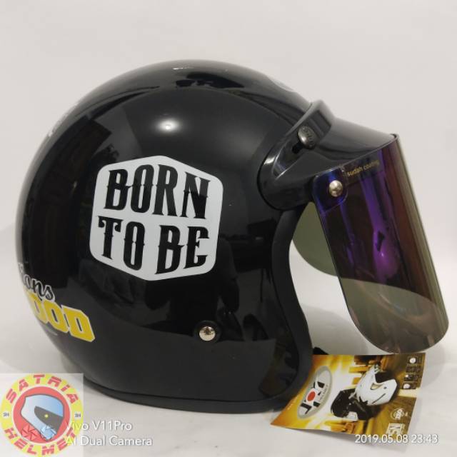 Helm Retro Bogo Klasik Brother Hood Glossy Kuning
