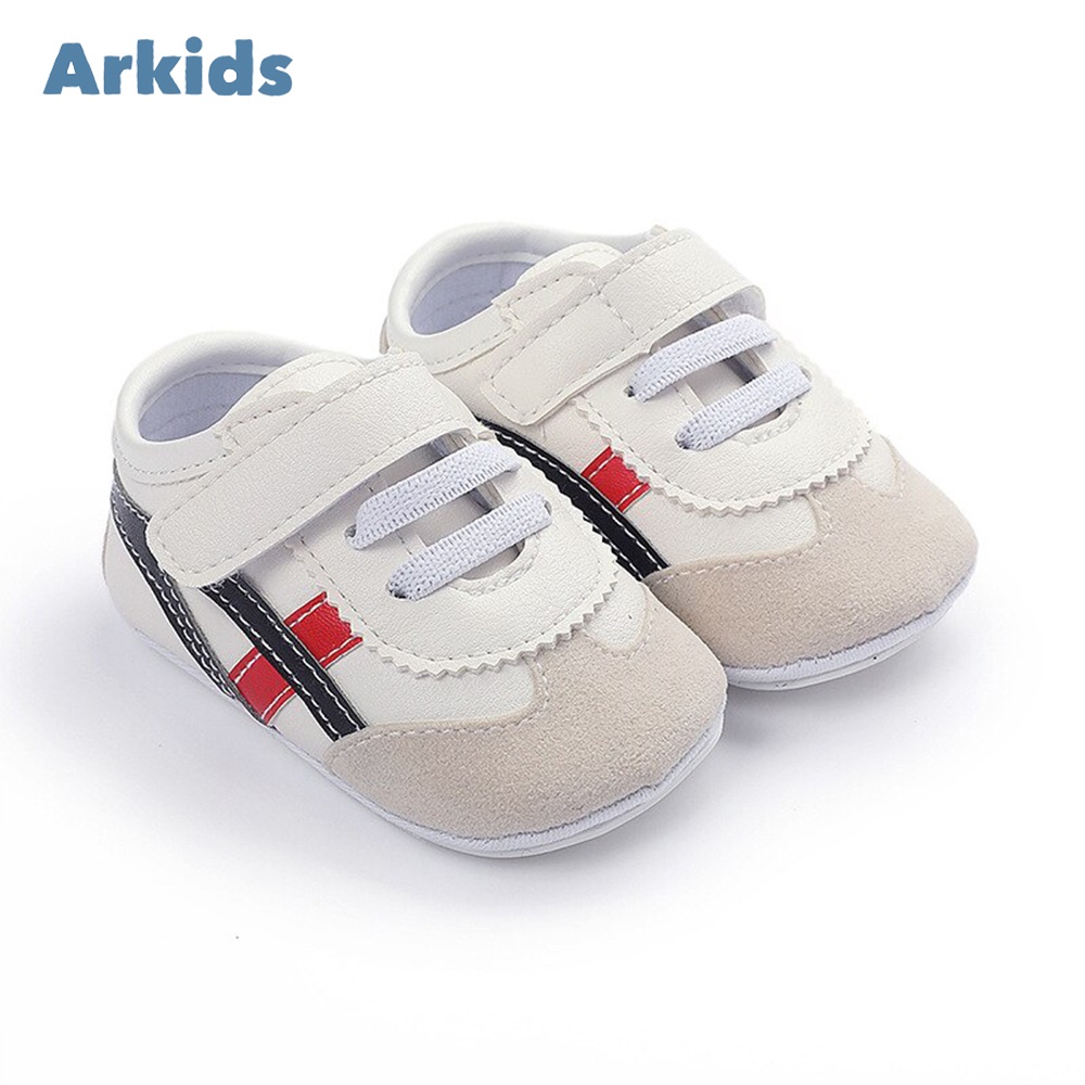 Sepatu Bayi Prewalker Laki Laki Perempuan Umur 0 - 12 Bulan Sepatu Sneakers Anak Bayi Laki Laki Perempuan Baby Prewaker Shoes Cowok Cewek Murah Umur 0 - 14 Bulan, umur 1 Tahun 0 - 6 Bulan Hitam Merah AK 06