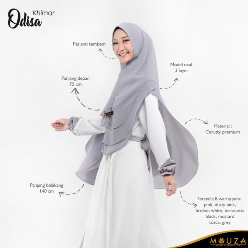 Mouza - Khimar Odisa by Mouza / Khimar Syar'i Cerutty Premium 3 Layer