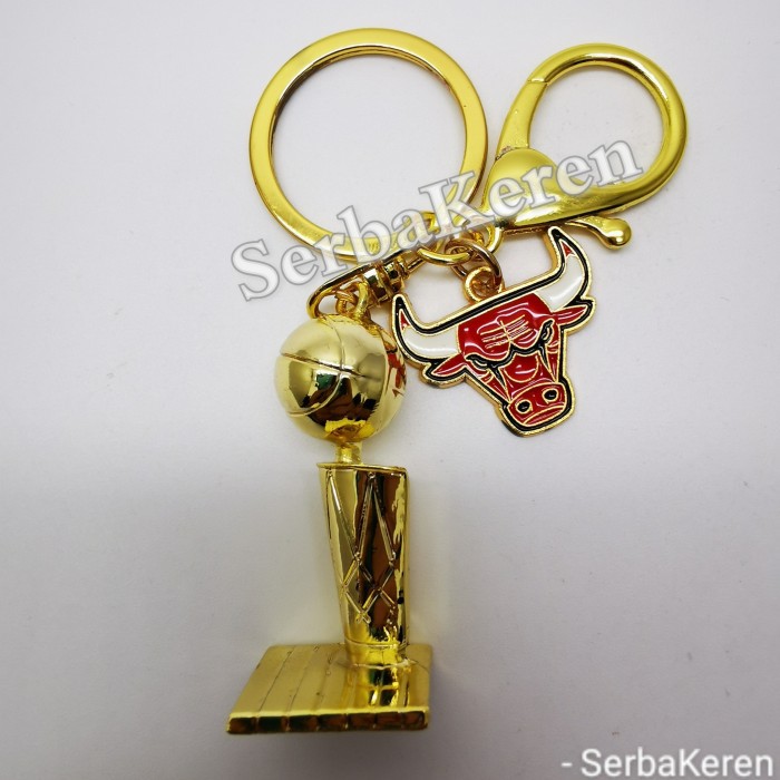 Chicago Bulls NBA Trophy Piala Gantungan kunci Gold ( import )