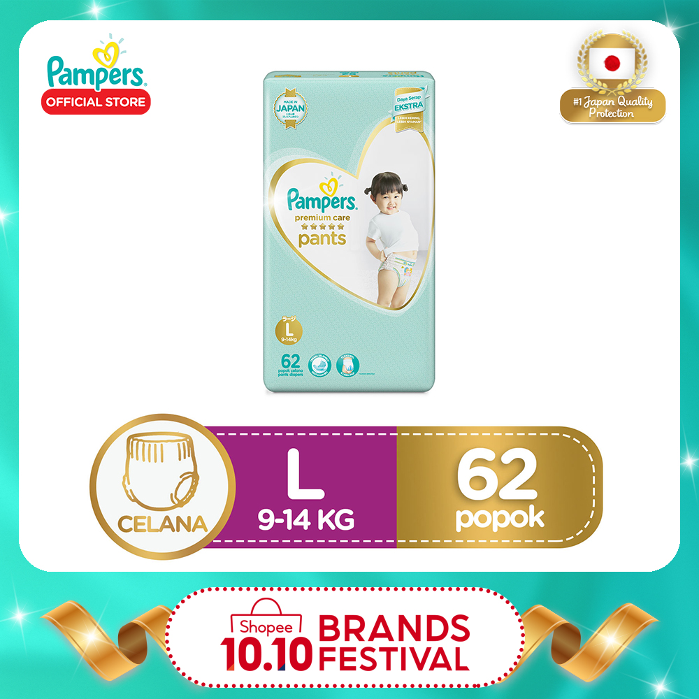 Pampers Premium Care Celana L 62 pcs â€