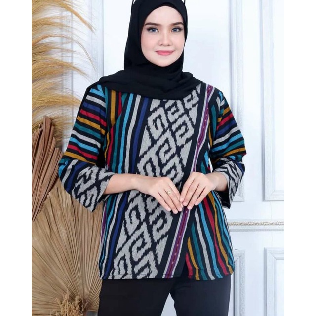 Blouse tenun etnik blangket jepara baju tenun jepara BTB66