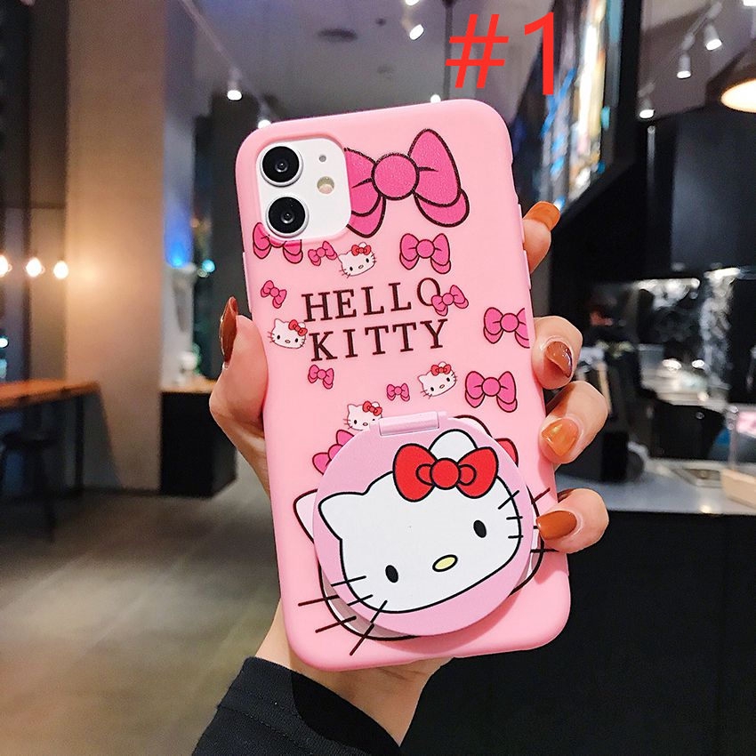 Pink Mirror Case HP OPPO A91 F15 Reno 3 A5 A9 A53 A33 2020 A3S A7 A5S A12 A1K C1 C11 A37 Neo 9 A57 A39 F1S A71 F5 Youth F11 F9 Pro 5 5S 5i C3 7 Narzo 20 Pro 7i C17 Hello Kitty 12