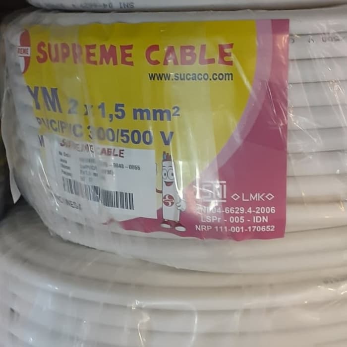 Kabel Listrik Supreme NYM 2x1.5 2 x 1.5 roll @50m Termurah