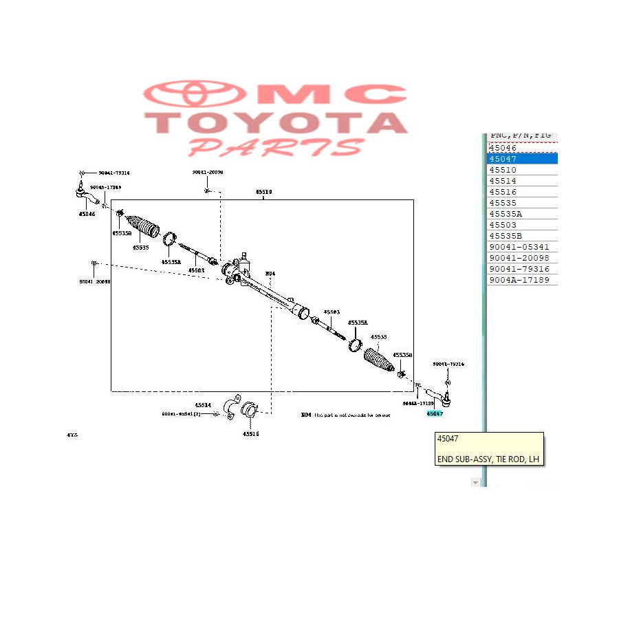 Tierod Tie Rod Depan Kiri All new Avanza Xenia 45047-BZ120