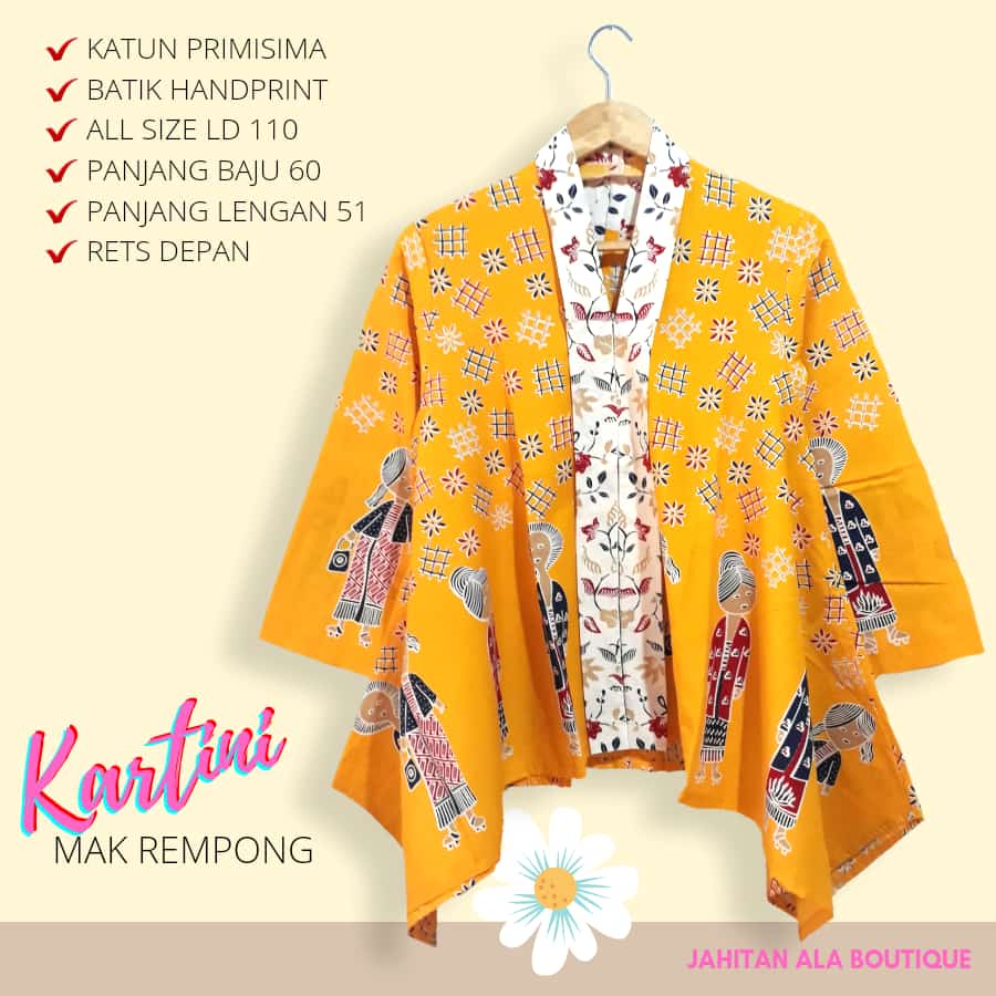 Blus kartini Mak Rempong batik solo batik karakter  trendy