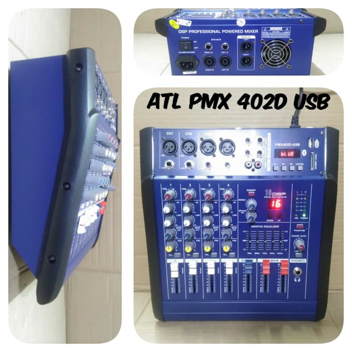 POWER MIXER AUDIO 4 CHANNEL ATL PMX 402D USB