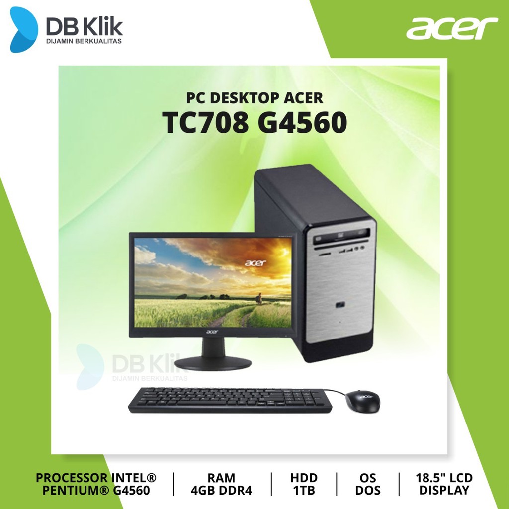 PC Desktop ACER TC708 G4560 4GB 1TB 18.5 Inch | DOS KBL