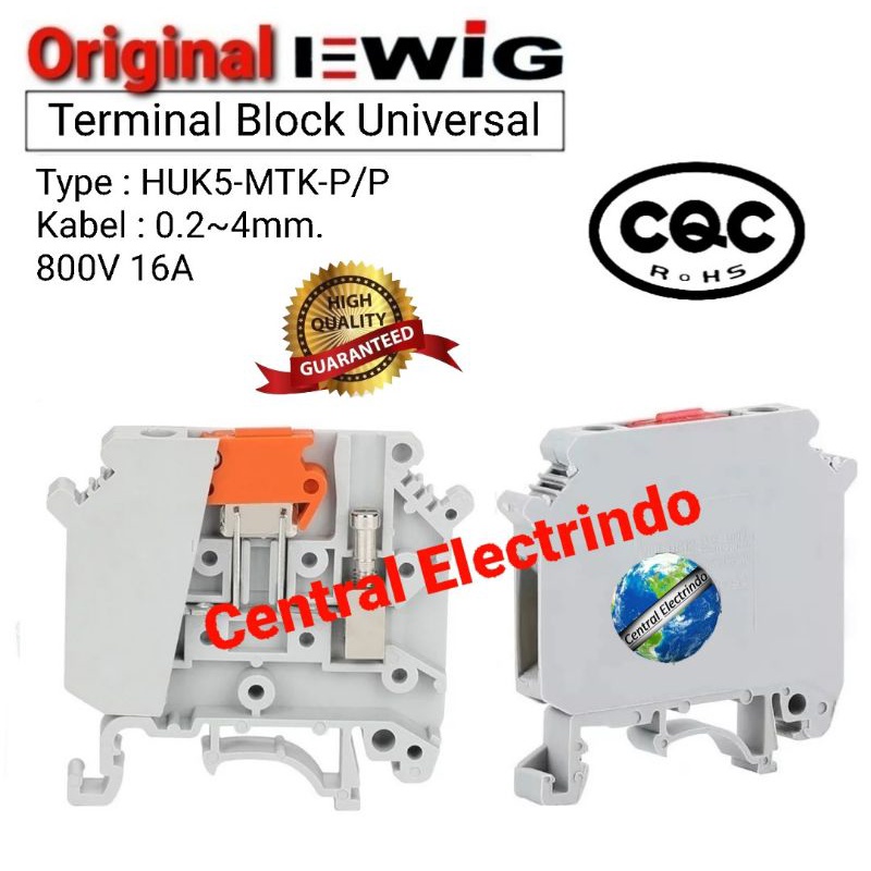 Terminal Block HUK5-MTK-P/P Knife Disconnect Terminal 4mm 800V 16A.