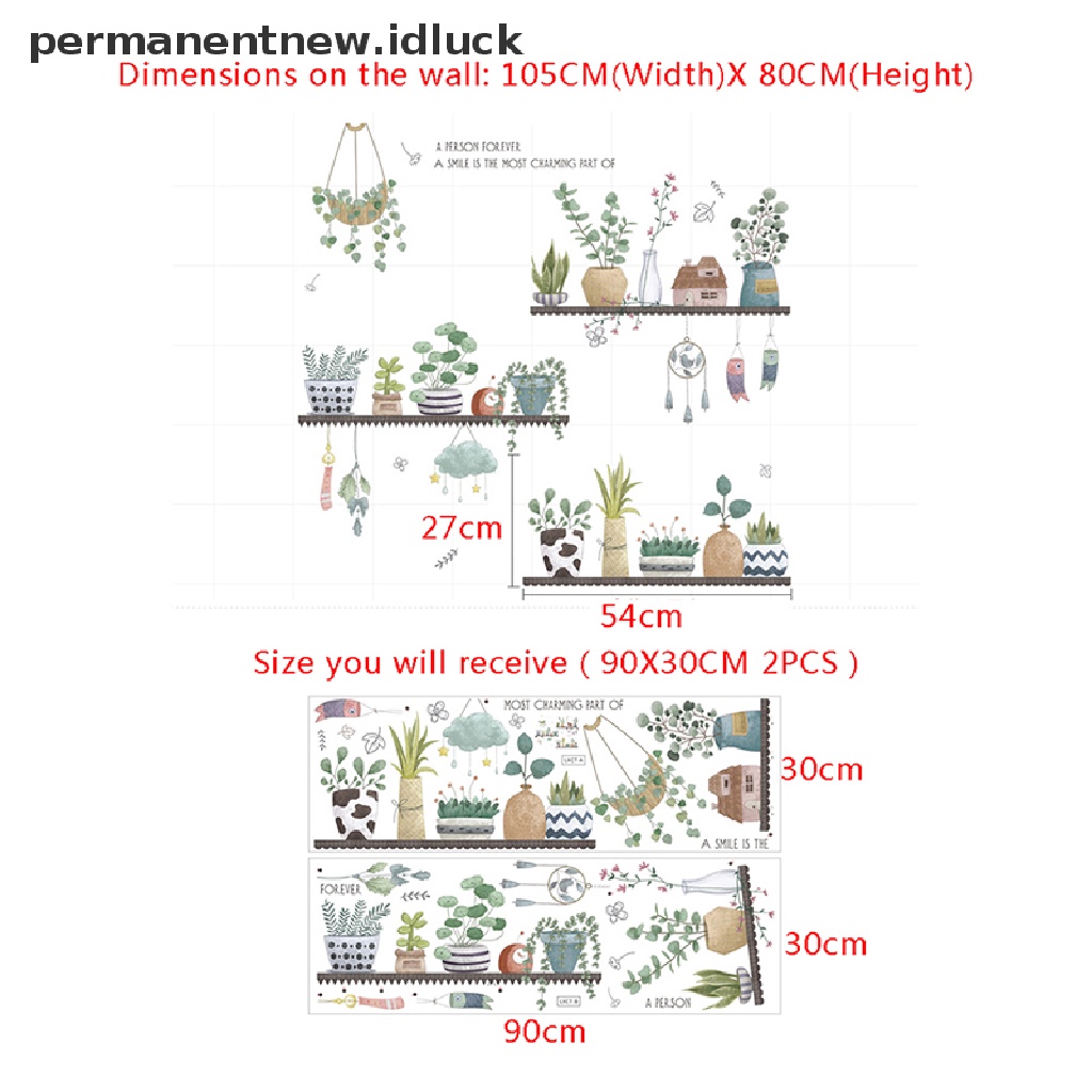 Stiker Dinding Motif Kartun Tanaman Bunga Bahan Vinyl Untuk Dekorasi Ruang Tamu