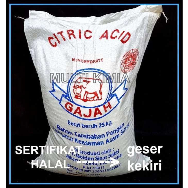 

TERBARUU!! Citric Acid Monohydrate / Asam Sitrat cap Gajah 1kg SALE