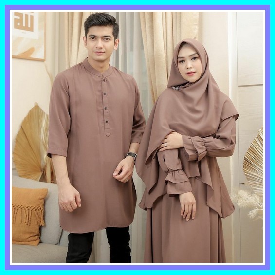 Baju Couple Lebaran 2022 Keluarga Gamis Pasangan Modern Terbaru Kapelan Suami Istri Sarimbit Seragam