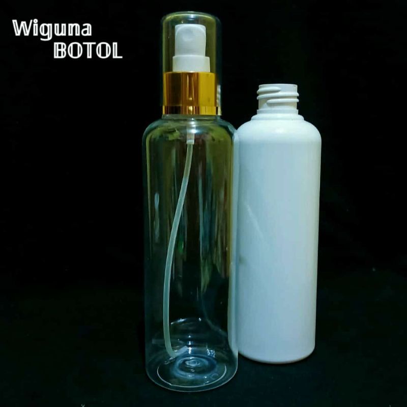 Botol Spray 250ml / Botol 250ml Tutup Spray Ring Alumunium gold Fullcap