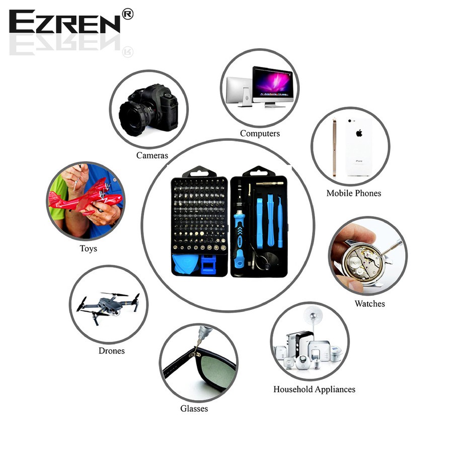 Ezren EZ-0363 115in1 Obeng Set Hp Torx Hexagon Komputer Laptop  Nitendo