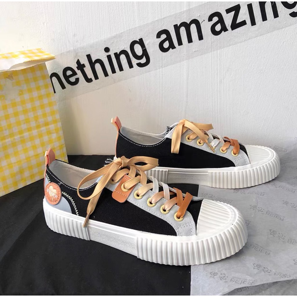 AVANCEID 1926 Sepatu Sneakers Boots Wanita Canvas Kerja Sekolah Hitam Import