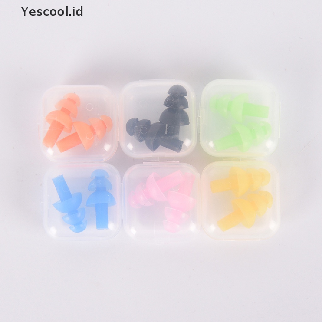 【Yescool】 Soft Silicone Earplugs Reusable Ear Plugs Sleep Swimming Work Noise reduction .