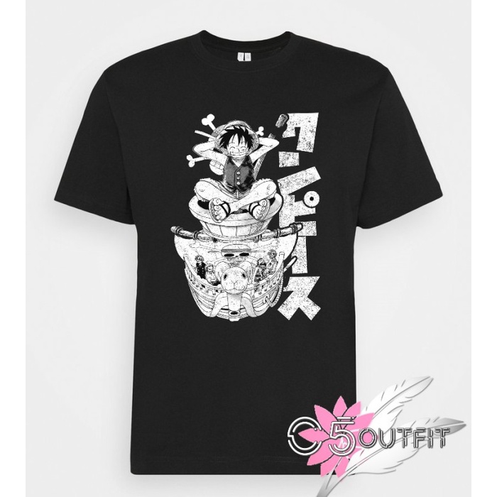 KAOS ONE PIECE LUFFY AND THE STRAWHAT CREW MUGIWARA - kapal one piece