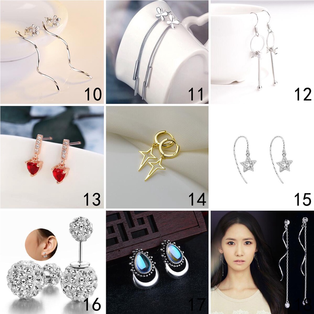 925 anting-anting perak murni, Busana sederhana, Anting-Anting wanita, Perhiasan Fashion Korea, Aksesoris telinga ED010