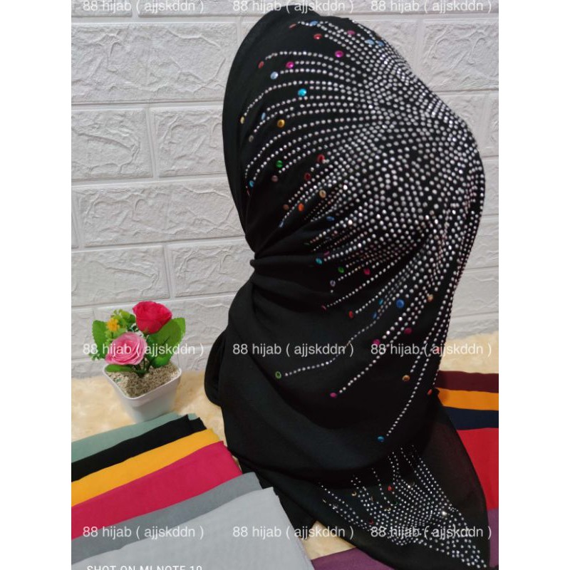 hijab kerudung mute hijab mute swarovski glamour  / Hijab Segi Empat mute / Jilbab SegiEmpat mute / 