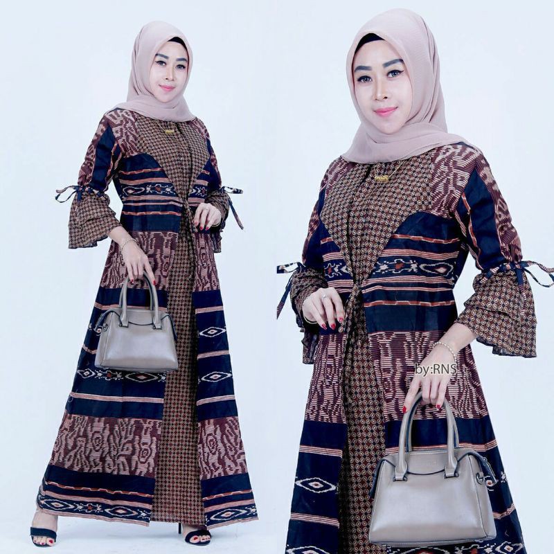 GAMIS CARDY JAZZY SONGKET COKELAT BATIK UKURAN JUMBO SUPER BIG SIZE XXXL XXXXL  XXXXXL LD 140CM